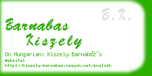 barnabas kiszely business card